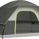 CAMPROS CP Tent 6 Person, Waterproof Windproof Double Layer Family Dome Tent, Easy Setup with Large Mesh Windows & Wide Door for Camping