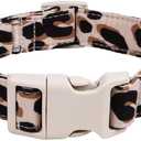 Leopard Dog Collars for Small Dogs, Durable Adjustable Cute Puppy Dog Collar for Girl Boy Male Female Dog, S