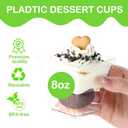 100 Pack 8 Oz Square Plastic Dessert Cups Clear Parfait Appetizer Cups for Ice Cream Fruit Puddings Desserts Appetizers Wedding Party Catering Supplies