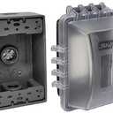 Sealproof 1-Gang Weatherproof Exterior in Use Outlet Cover and Box Kit - Metallic Electrical Outlet Box and UL Extra Duty, Lockable, in Use Outdoor Outlet Cover - Horizontal/Vertical Use