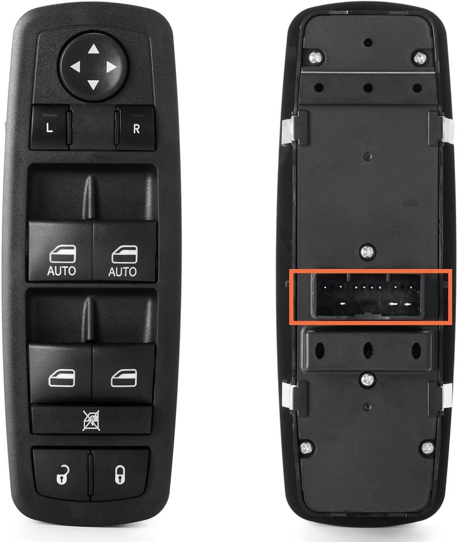Power Window Switch 11 Pins,2 Auto for 2015-2017 Chrysle 200, 2015-2022 Cherokee Master Window Button Control Front Driver Side Door Lock Switch 68271206AA, 68271206AB 1S14266 (NO Folding Mirrors)