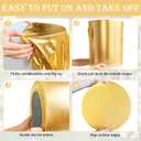 SaitiMade Set of 3 - Gold Cylinder Pedestal Stand Covers, Flexible Cylinder Stand Covers for Party, Wedding or Birthday Event Decor - Only Contains Cylinder Covers