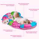 3-in-1 Caterpillar Tummy Time Pillow for Baby 0-6 Months, Detachable Tummy Time Playmat for Newborns, Sensory Toys for Babies 0 3 6 Months, Non-Slip Baby Support Seated Pillow, Gifts for Infant Girls (Medium, Pink)