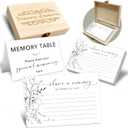 Share A Memory Card for Celebration Of Life - 50 Pcs Memorial Cards, Memory Box for Graduation Wedding, Funeral Keepsake for Celebration Of Life Decorations -A10 (Set with Wooden Box)