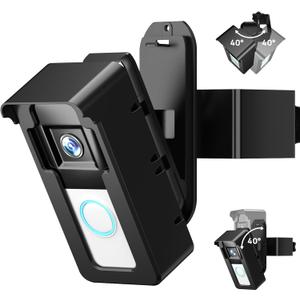 Video Doorbell Mount for Ring/Blink, NBBX 2025 Upgrade Doorbell Camera Mount with Triple-Direction Adjustment Design, No Drill Angle Holder Accessories for Home Apartment (Black)