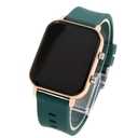 Smart Watch With Touchscreen Display And Green Silicone Band