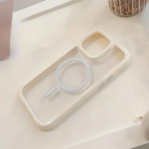 Suitable for iPhone 16 Pro Max case No Yellowing[10FT Drop Resistant] Crystal Clear Shockproof Magnetic Ultra-Thin Slim Acrylic for iPhone 16 Pro Max Phone Cases (White Edge,16promax)