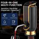 BLUBYEES Luxurious 4-in-1 Electric Wine Aerator, Decanter, Dispenser & Vacuum Saver with LED Display - Wine Pourer Gift for Women and Wine Lovers