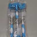 Dr. Brown's Reusable Sponge Baby Bottle Cleaning Brush Set with Suction Cup Stand, Scrubber and Nipple Cleaner, Blue 3-Pack