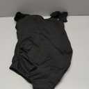 Summer Mae Ribbed Maternity One Piece Swimsuit Ruffle Wood Ears Bathing Suit Scoop Neck Pregnancy Swimwear (6-8, Black)