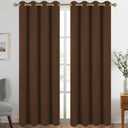 Diraysid Chocolate Brown Grommet Blackout Curtains for Bedroom Thermal Insulated Room Darkening Curtains Drapes, 52 x 95 inch, 2 Panels
