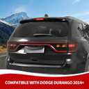 RAZPOY Smoked Tail Light Lamp Covers Guards Trim Compatible with Dodge Durango Accessories 2014-2024, Smoked Black