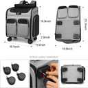 Wheeled Pet Carrier Backpack Pet Stroller, Travel Carrier, Car Seat for Small Dogs Cats Puppies, Comfort Cat Backpack Removable Rolling Wheels Mesh Ventilation Windows (Large Grey)