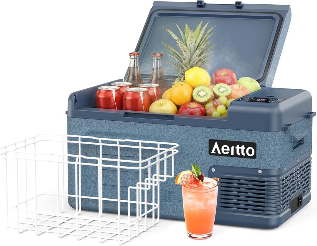 Aeitto 12 Volt Car Refrigerator 20Quart Car Fridge Freezer Electric Cooler Portable Cooler 12V Fridge RV Refrigerator -4-68 Temp Control 12/24V DC & 100-240V AC for Travel, Camping, RV, Road