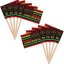 ZXvZYT Mini Juneteenth Flag Juneteenth Toothpick Flags,Small June 19th 1865 Black History Month Cupcake Toppers Stick flags - Country Party Cocktail Fruit Decoration(200 Pcs)