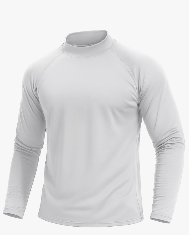 TACVASEN Mens Thermal Fleece Shirt Mock Turtle Neck Base Layer Long Sleeve Athletic Warm Undershirt Winter Running Tops Size M