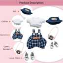 Suitable for 17cm Doll Clothes Set, Compatible with 6.7-Inch Dolls Accessories Doll Outfit- Clothes+Hat+Accessory+Canvas Shoes No Dolls (Black)