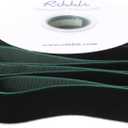 Ribbli Dark Green Velvet Ribbon 1 Inches Continuous10 Yard Spool Red Christmas Ribbon for Gift Wrapping Crafts Home Decor