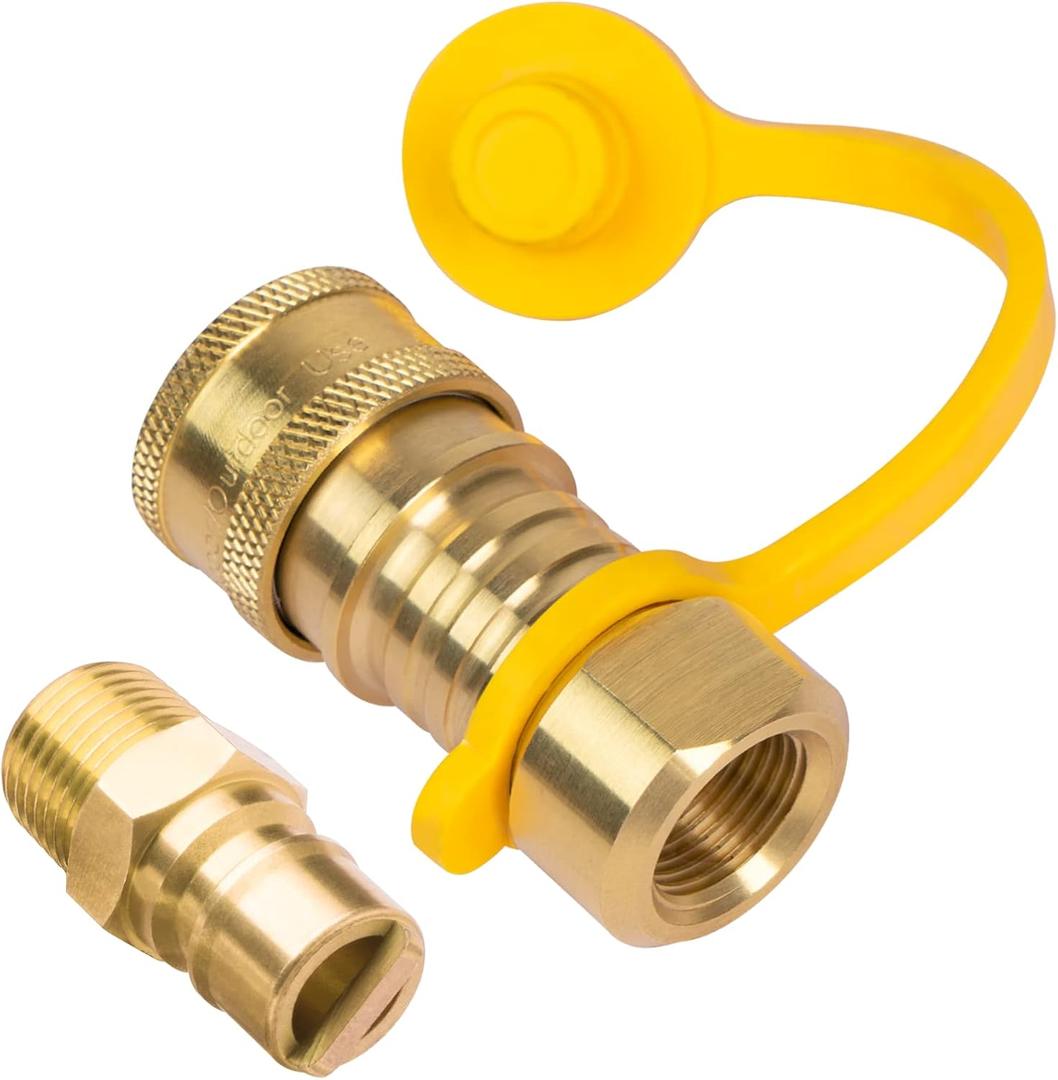 GASPRO 1/2" Propane Quick Connect Fittings，Natural Gas Quick Connect with FNPT, MNPT & Brass