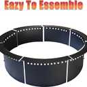 SoulMate Outdoor 45-Inch Outer/39-Inch Inner Fire Pit Ring Smokeless,Duty Solid Metal Steel Round Firepit Rim Insert for DIY Fire Pits, Outdoor Above or In-Ground, Camping Garden Patio Backyard.