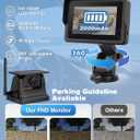 Magnetic Solar Wireless Backup Camera with 28hrs Rechargeable Battery, IR Night Vision & IP69, Suitable for Trucks, RV, Small Trailer & Pickup, 5'' HD 1080P Video Monitor, Reserve Guideline