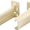 Prime-Line R 7265 Drawer Track Back Plate, 3/8 In. x 1 In., Plastic, Off-White (6 Count)