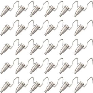 Blulu 30 Pcs Adjustable Metal Art Gallery Display Wire Rope Hanger Hooks, Wire Rope Rail Hooks, Hanger System Accessories, for 1mm-2mm Wire Rope