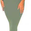 Women's Summer Dresses Button Front Ribbed Bodycon Tank Dress Square Neck Sleeveless Casual Midi Dress Green (Green, M)