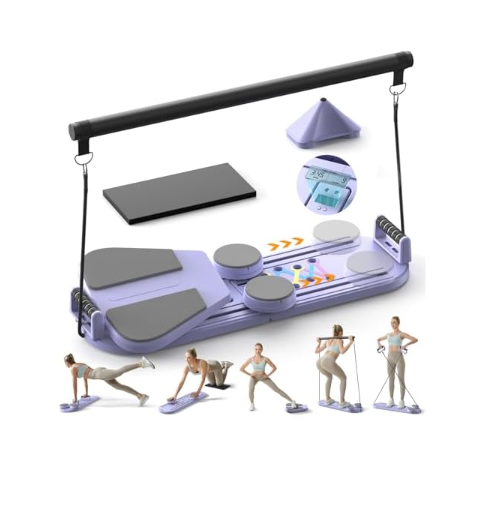 Pilates Board,Pilates Reformer Sets, Multifunctional Abdominal Pilates Board for Home Workout Equipment, Portable Foldable Ab Board Trainer Pilates Exercise Machine,Pilates Board for Women