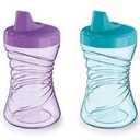 NUK Fun Grips Hard Spout Sippy Cup, 10 oz. | Easy to Hold, BPA Free, Spill Proof Toddler Cup, 2pack, Blue and Green