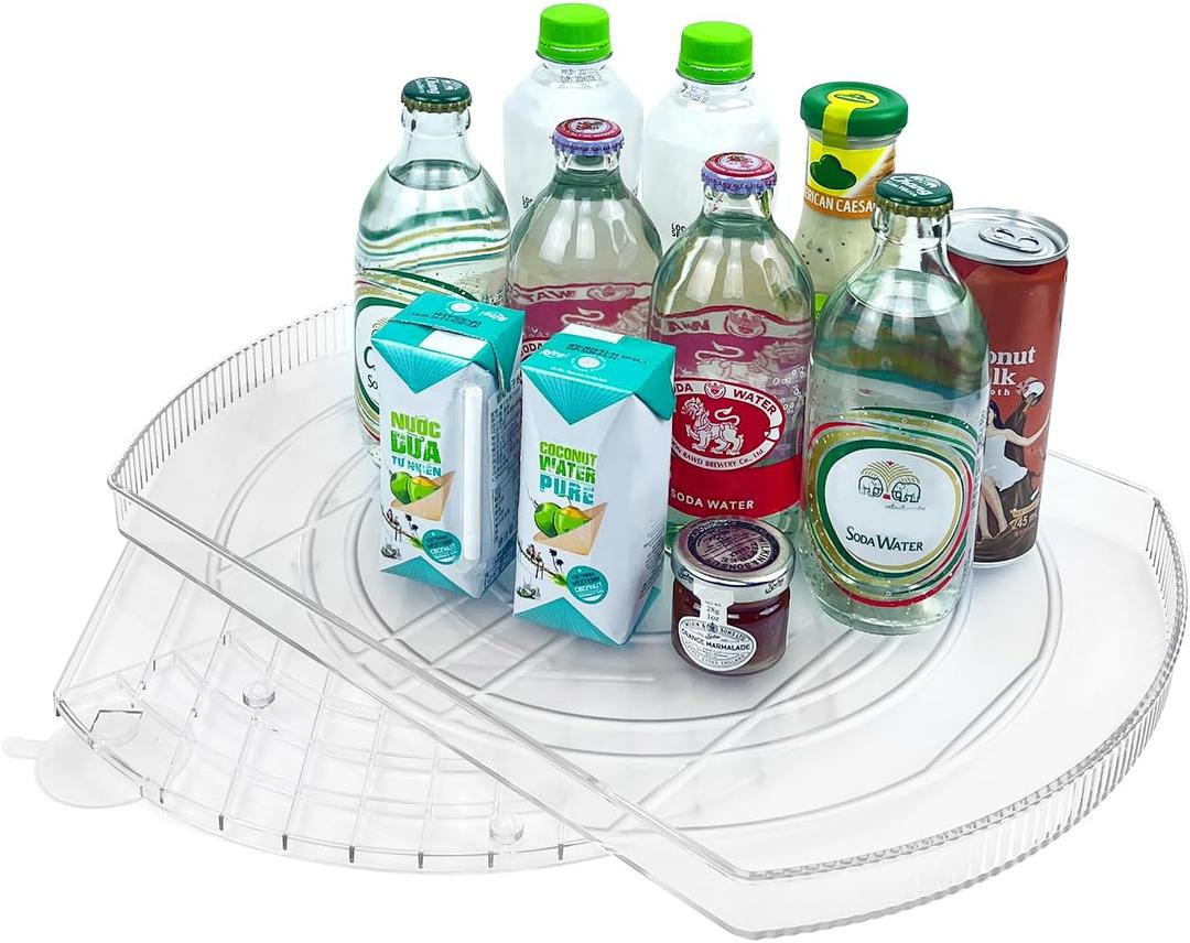 Incostar 360 Rotating Lazy Susan Turntable - Multifunctional Rectangular Organizer 16.5" x 11.1" for Refrigerator, Cabinet, Pantry, and Kitchen Countertop (1 Pack)