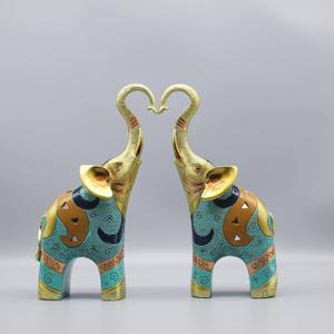 Large Gold Elephant Statue for Home Decor, Small Elephant Figurines (2 Pcs Medium) (9)