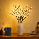 GOESWELL Lighted Branches Tree Lights: 18In Brown Willow Twig Light with Timer for Vase Decor - Tree Branch Light with 60 Warm White LED for Tabletop Living Room Indoor Decoration