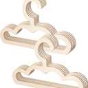 10 Pcs Wooden Hangers for Baby Closet, 8.6 inch Cute Wood Clothes Hangers, Anti-Slip Closet Organizer for Kids