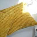 Cyuripu Set of 2 Corduroy Boho Mustard Yellow Throw Pillow Covers 20 x 20 Inch Decorative Striped Soft Cozy Pillowcases Cushion Cases for Couch Sofa Bedroom Living Room Home Decor 50 x 50 Cm (20" x 20" (Pack of 2), Mustard Yellow)