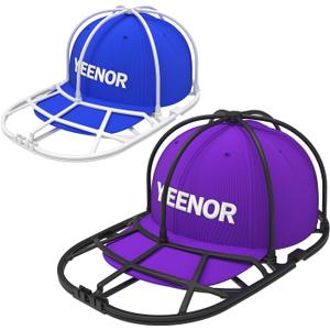 Hat Washer Cage for Washing Machine - Baseball Cap Cleaner Rack, Ball Cap Washing, Dishwasher Safe, Perfect for Cleaning and Protecting Hats in Dishwasher (White/Black 2 Pack (Assembly))