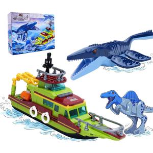 Ideas 3 in 1 Sea Dinosaur Mosasaurus Building Blocks Kit, Compatible with Dinosaur World, Moc Mosasaurus Spinosaurus Adventure Ship STEM Toys, Gift for Kids Adults Boys Age 8-12 327PCS