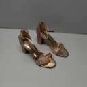 Shoe Land Women's Low Heels - 3-Inch Chunky Block Heeled Sandals with Ankle Strap | Open Toe Short Heels | Comfy Dressy Strappy Sandals for Wedding, Prom, Office, 6