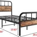 Metal Bed Frames with Heavy Duty Steel Slat,Hearboard and Footboard No Box Spring Needed Easy Assembly for Living Room(Twin,Black)