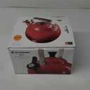 Le Creuset Enamel on Steel Whistling Tea Kettle with Gold Finishes, 1.7 qt., Persimmon