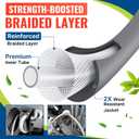 YAMATIC Flexible Pressure Washer Hose 50FT 1/4", 3200 PSI, M22-14mm Female Ends, Kink-Resistant Replacement for Gas/Electric Power Washer Troy-Bilt Ryobi Craftsman, Grey