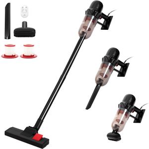 EFSHEER Stick Vacuum Cleaner 17000KPa Lightweight Corded Vac with Handheld 3-in-1, 600W Powerful Suction Vacuum Cleaner Portable with HEPA Filters, for Multi-Surfaces