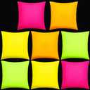 Preboun 8 Pcs 18 x 18 Inch Bright Colors Decorative Throw Pillow Covers Mixed Solid Color Square Pillow Cases Colorful Cushion Cover for Classroom Couch Bedroom Patio Garden, (Covers Only)
