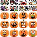 96 pieces of Mini Halloween Pumpkin Decorating Stickers,Mini Pumpkin Face Stickers for Kids Halloween Party Favors Trick or Treat Party Supplies 48 Sheet Pack Of 3