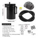 RULLINE Universal 350ml Reservoir Tank Oil Catch Can Tank 0046 Aluminum Polish Baffled Reservoir with Bracket Black with 5 FT Fuel Hose kit
