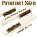 50 Pcs Brass Wire Brushes Bulk 8 Inch Wooden Handle Brass Plated Bristle Wire Brush for Cleaning Metal Rust, Welding Slag, Rust Removal, Industry, Home and Kitchen