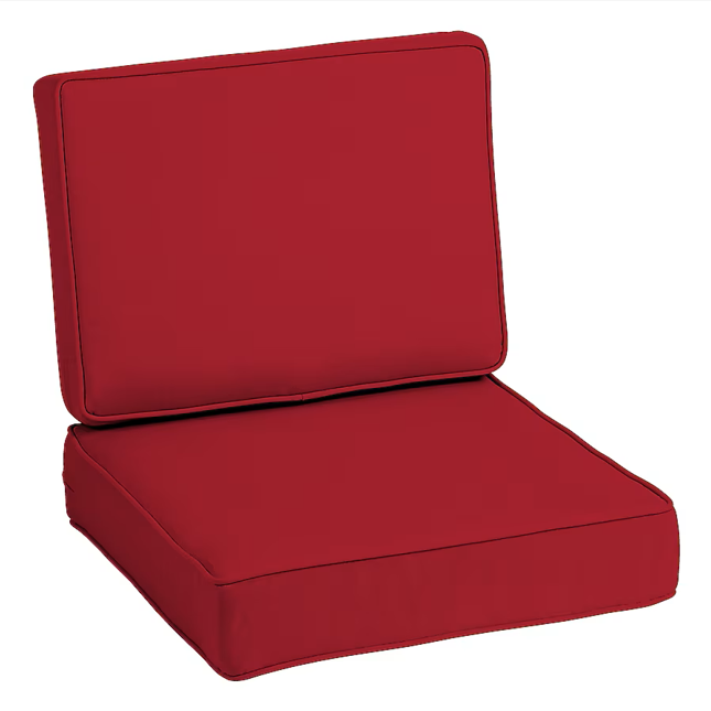 Arden Outdoor Midback Chair Cushion, 18 x 16.5, Water Repellent, Fade Resistant 18 x 16.5, Ruby Red Leala, 4 Pack