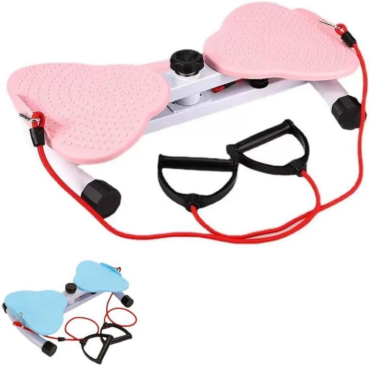 Waist Twister Machine,Ab Twister Board with Resistance Bands - 300 lbs Weight Capacity, Noiseless Ab Twister for Belly Fat Loss,Adjustable Resistance Non-Slip Surface, Home Gym Equipment (Pink)