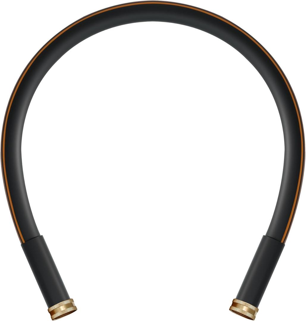 Atlantic Female to Female Heavy Duty Garden Hose 3 ft x 5/8 Inch Black Water Hose Short Connection Leader Hose (3 Feet)