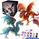 SOLDAY Painting Dragon Toys Kits for Kids Arts and Crafts Ages 3 6 5 7 9 12 Boys Girls to Make Your Own Paintable Figurines Birthday Party Supplies - 2 Dragons